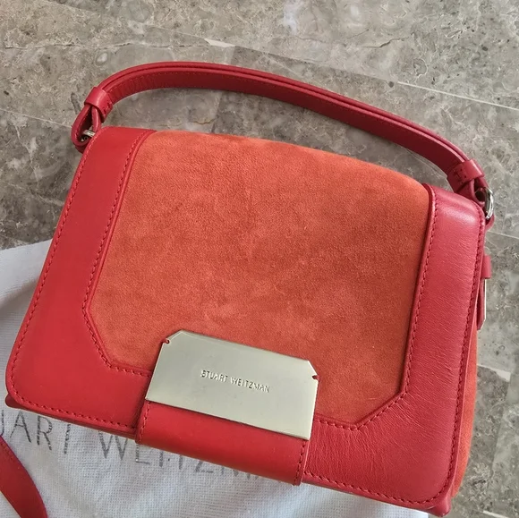 Stuart Weitzman Vibrant Red Mini Bag - Picture 1 of 5